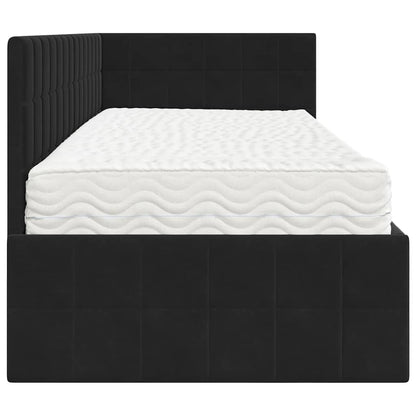 Struttura Letto Angolare con Materasso 2 pcs Nero Velluto