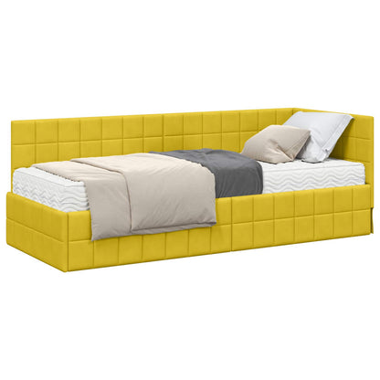 Struttura Letto Angolare con Materasso 2 pcs Giallo Velluto | homemem39