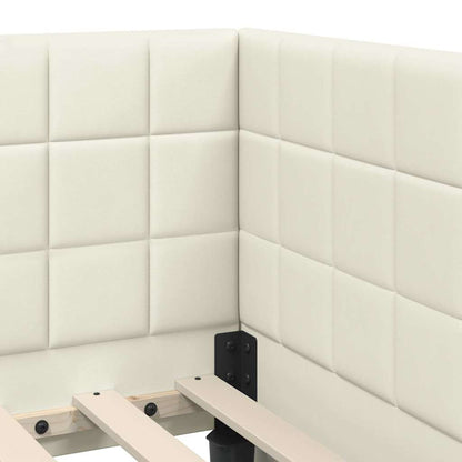 Struttura Letto Angolare con Materasso 2 pcs Crema Velluto