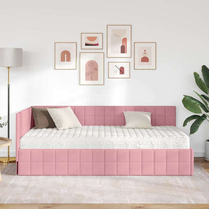 Struttura Letto Angolare con Materasso 2 pcs Grigio Velluto