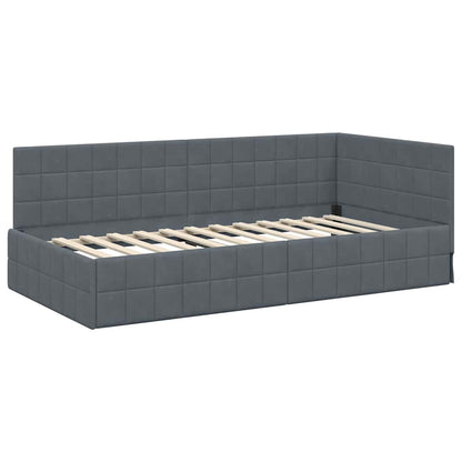 Struttura Letto Angolare con Materasso 2 pcs Grigio Velluto | homemem39
