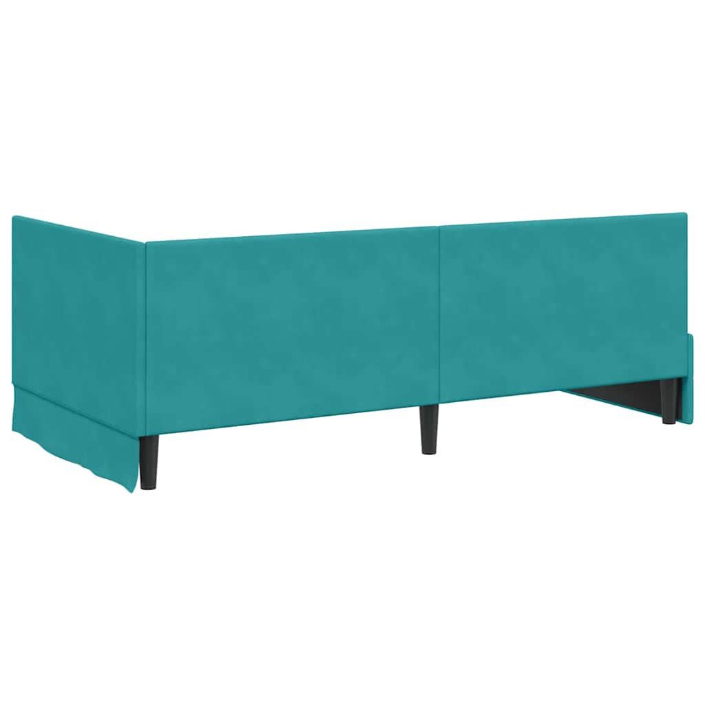 Struttura Letto Angolare con Materasso 2 pcs Turchese Velluto | homemem39