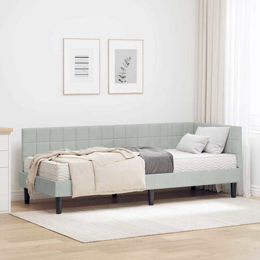Struttura Letto Angolare con Materasso 2 pcs Grigio chiaro | homemem39