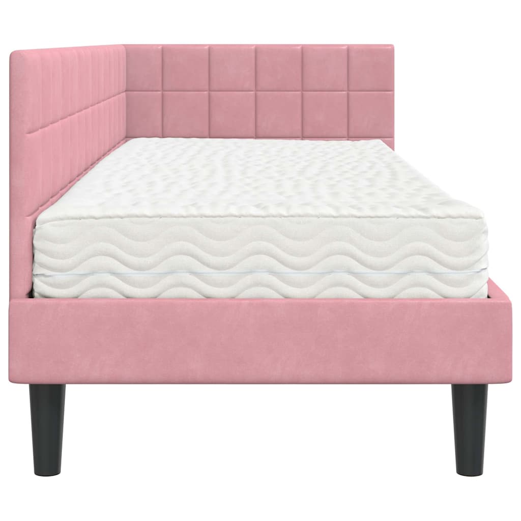 Struttura Letto Angolare con Materasso 2 pcs Grigio Velluto