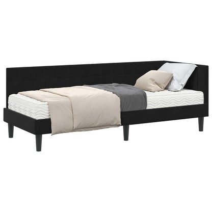 Struttura Letto Angolare con Materasso 2 pcs Nero Velluto | homemem39