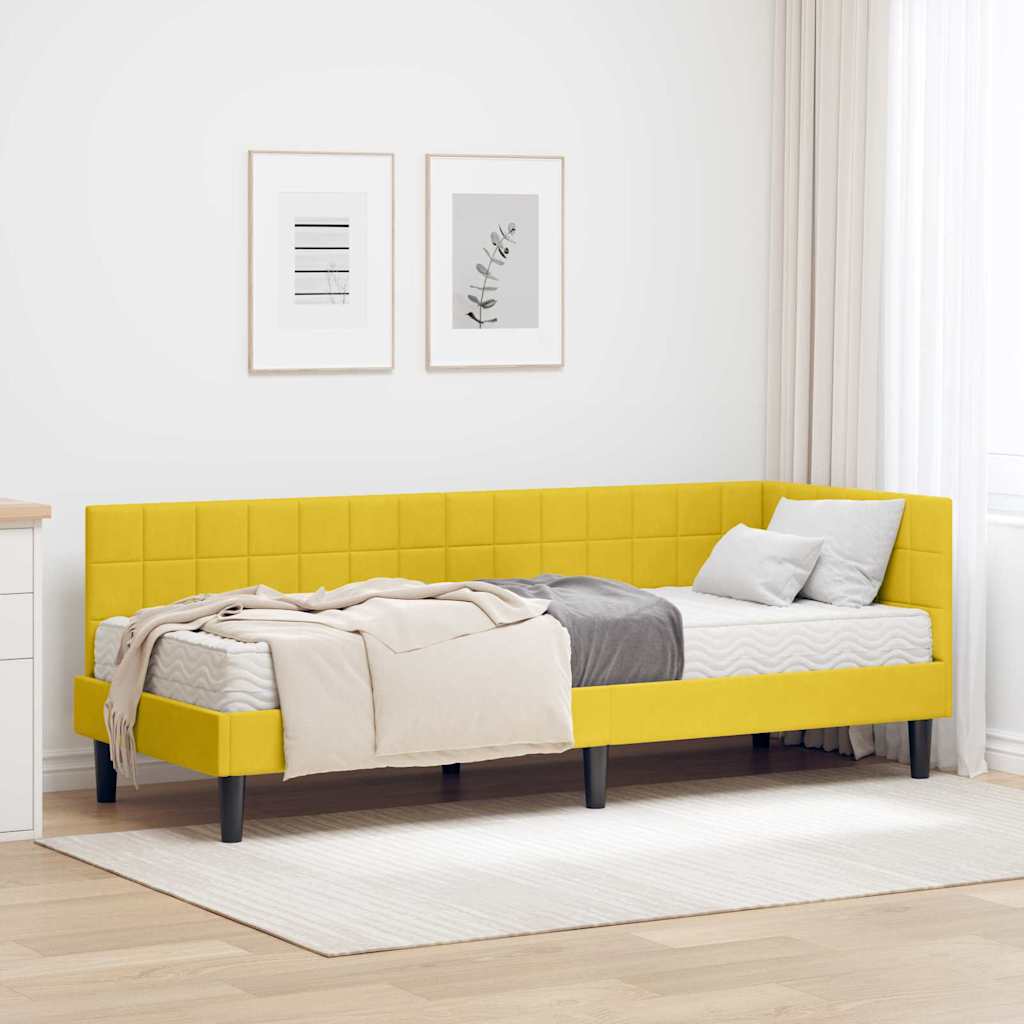 Struttura Letto Angolare con Materasso 2 pcs Giallo Velluto