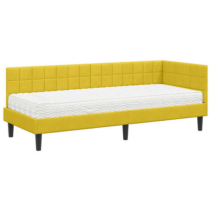 Struttura Letto Angolare con Materasso 2 pcs Giallo Velluto