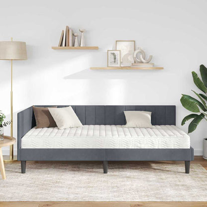 Struttura Letto Angolare con Materasso 2 pcs Grigio Velluto