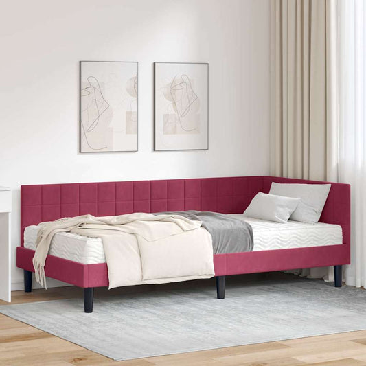 Struttura Letto Angolare con Materasso 2 pcs Verde Velluto | homemem39