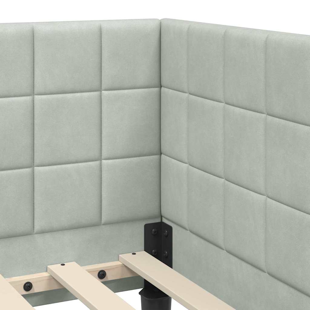 Struttura Letto Angolare con Materasso 2 pcs Grigio chiaro | homemem39
