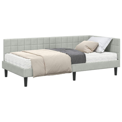Struttura Letto Angolare con Materasso 2 pz Grigio chiaro