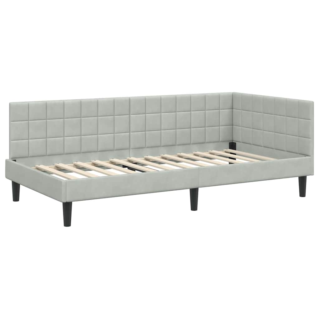 Struttura Letto Angolare con Materasso 2 pz Grigio chiaro