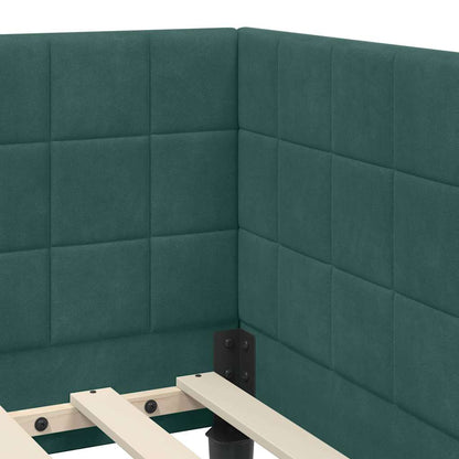 Struttura Letto Angolare con Materasso 2 pz Verde Scuro | homemem39