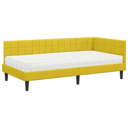 Struttura Letto Angolare con Materasso 2 pcs Giallo Velluto