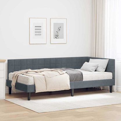 Struttura Letto Angolare con Materasso 2 pcs Grigio Velluto
