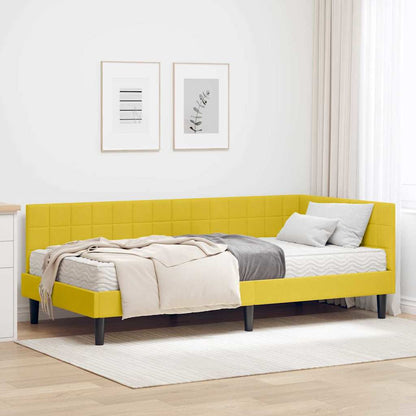 Struttura Letto Angolare con Materasso 2 pcs Giallo Velluto | homemem39