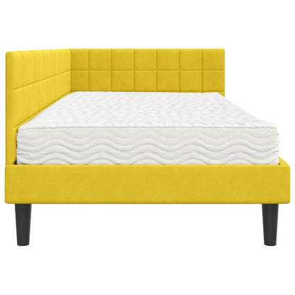 Struttura Letto Angolare con Materasso 2 pcs Giallo Velluto | homemem39
