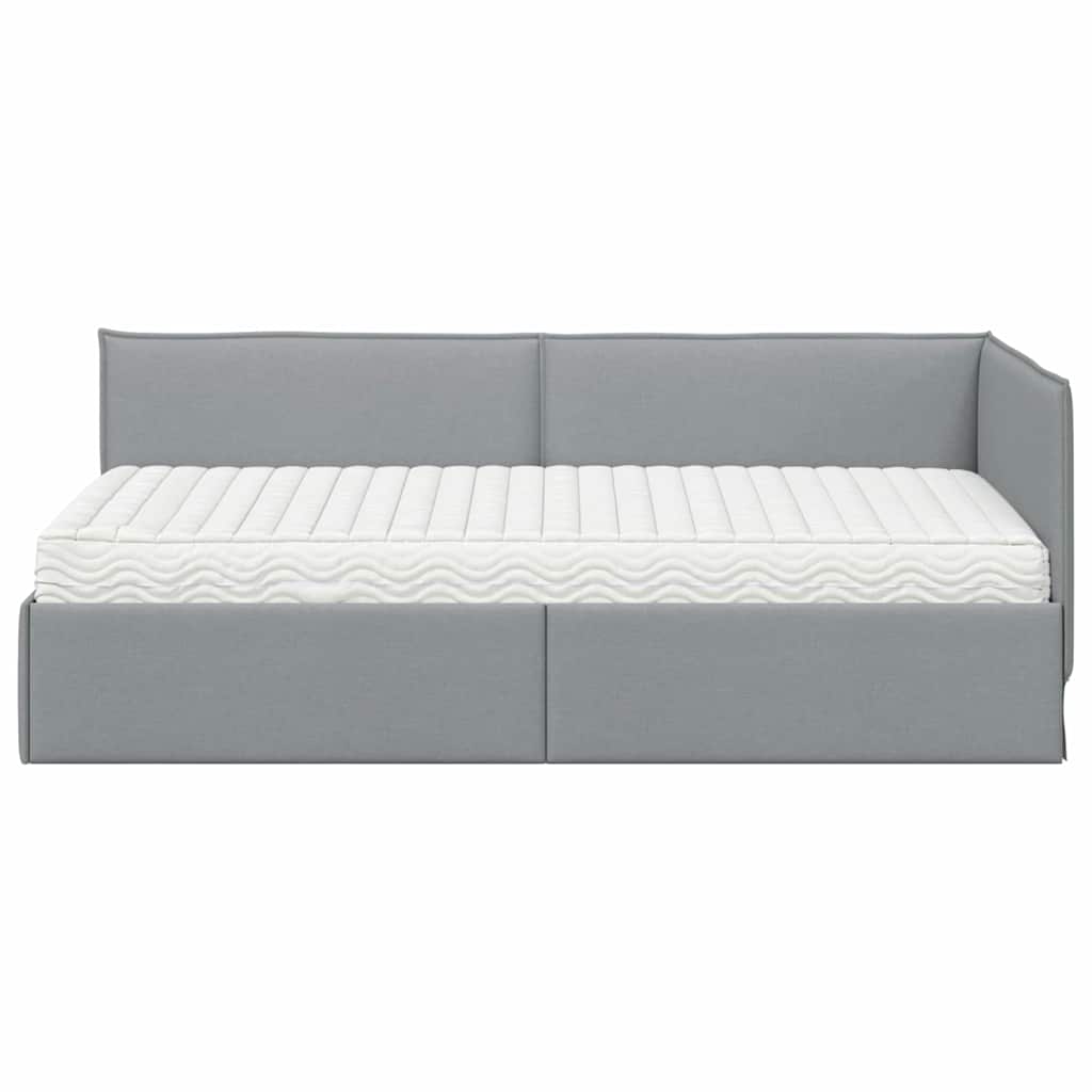 Struttura Letto Angolare con Materasso 2 pcs Grigio chiaro