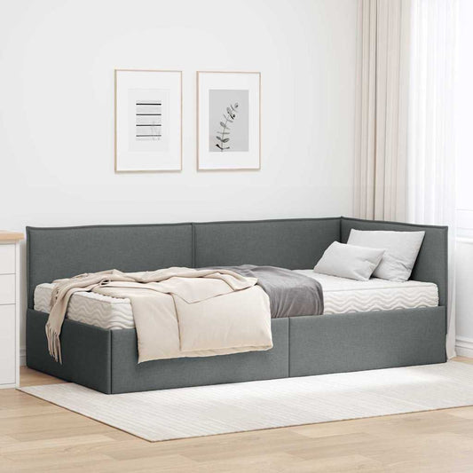 Struttura Letto Angolare con Materasso 2 pcs Grigio Velluto | homemem39