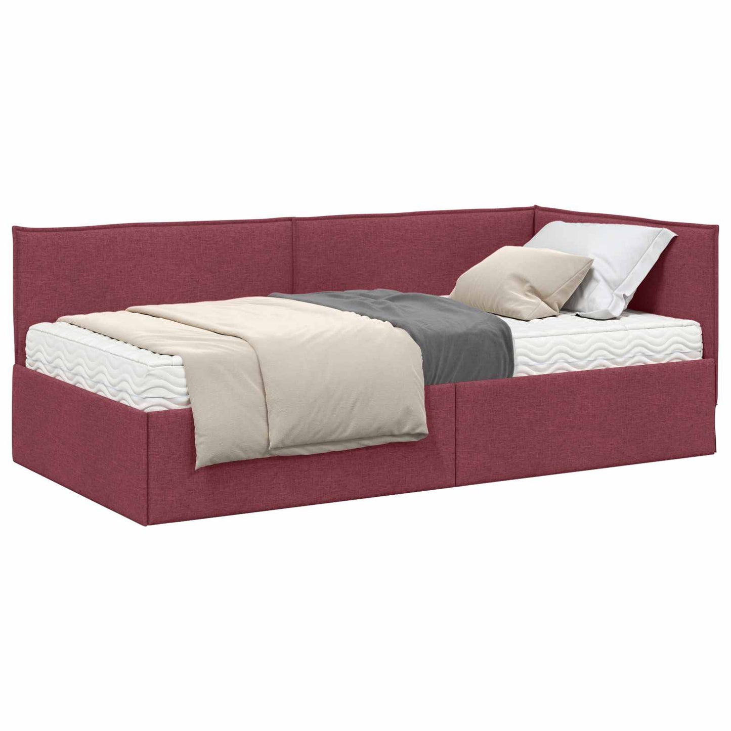 Struttura Letto Angolare con Materasso 2 pcs Grigio Velluto | homemem39