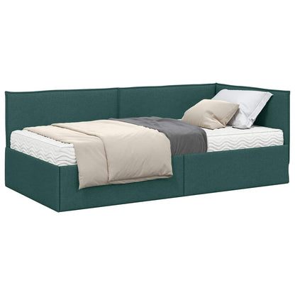 Struttura Letto Angolare con Materasso 2 pcs Verde Velluto