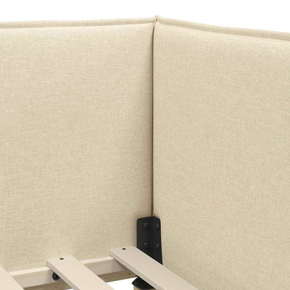 Struttura Letto Angolare con Materasso 2 pcs Crema Velluto | homemem39
