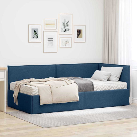 Struttura Letto Angolare con Materasso 2 pcs Blu Velluto | homemem39