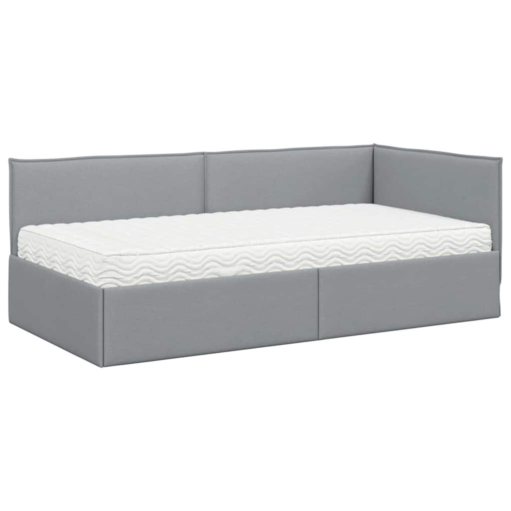 Struttura Letto Angolare con Materasso 2 pcs Grigio chiaro