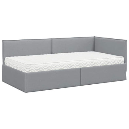 Struttura Letto Angolare con Materasso 2 pcs Grigio chiaro