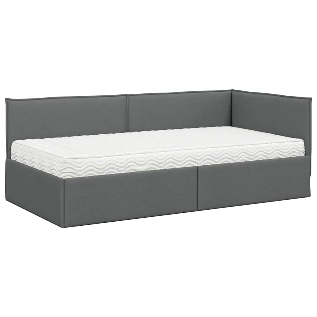 Struttura Letto Angolare con Materasso 2 pcs Grigio Velluto