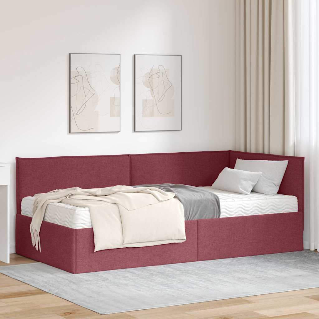 Struttura Letto Angolare con Materasso 2 pcs Grigio Velluto