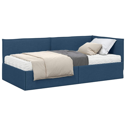 Struttura Letto Angolare con Materasso 2 pcs Blu Velluto