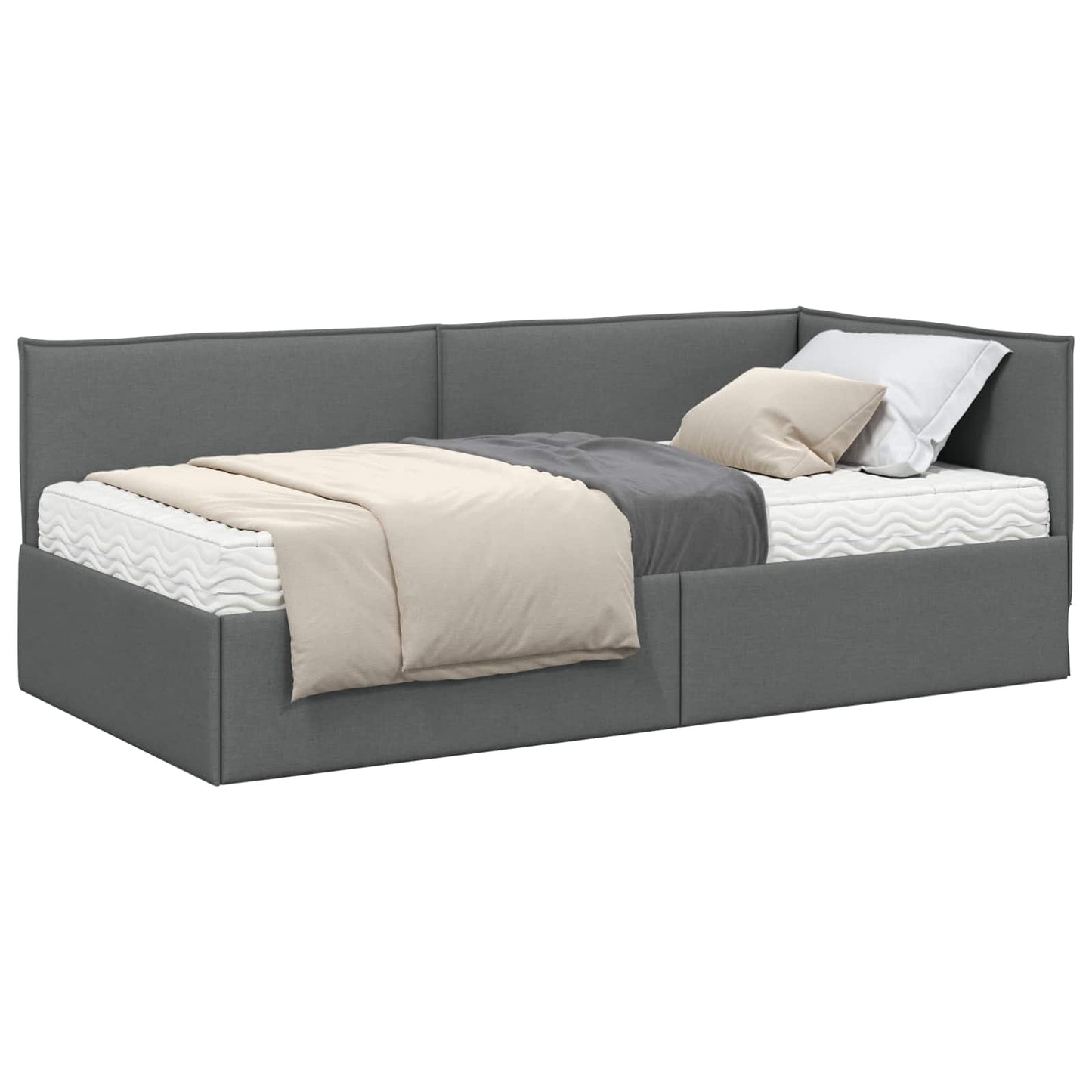 Struttura Letto Angolare con Materasso 2 pcs Grigio Velluto