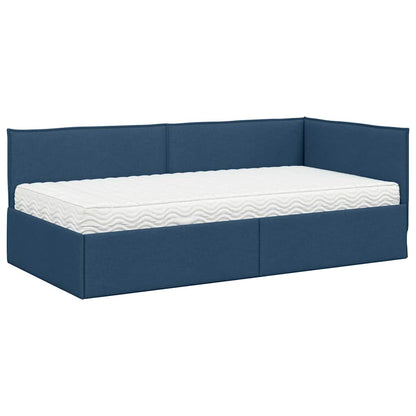 Struttura Letto Angolare con Materasso 2 pcs Blu Velluto