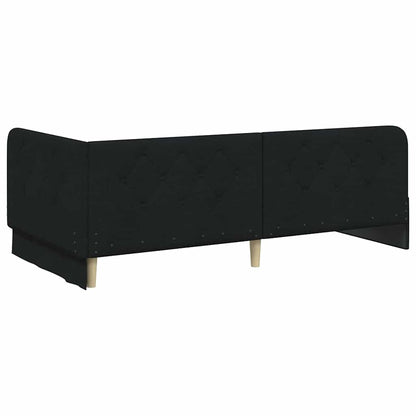 Cornice del letto ad angolo Nero 90 x 200 cm Tessuto | homemem39