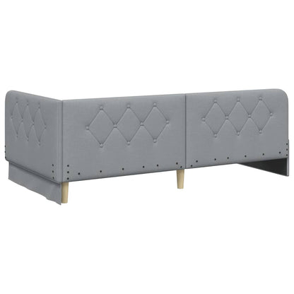 Cornice del letto ad angolo Grigio chiaro 100 x 200 cm Tessuto | homemem39