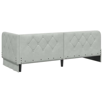 Cornice del letto ad angolo Grigio chiaro 80 x 200 cm Velluto | homemem39