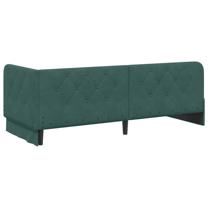 Cornice del letto ad angolo Verde Scuro 80 x 200 cm Velluto | homemem39