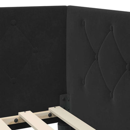 Cornice del letto ad angolo Nero 80 x 200 cm Velluto | homemem39
