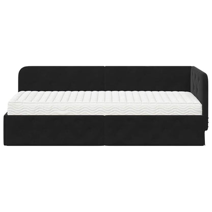 Cornice del letto ad angolo Nero 80 x 200 cm Velluto | homemem39