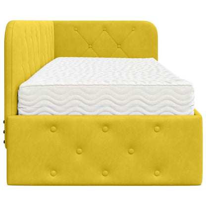 Cornice del letto ad angolo Giallo 80 x 200 cm Velluto | homemem39