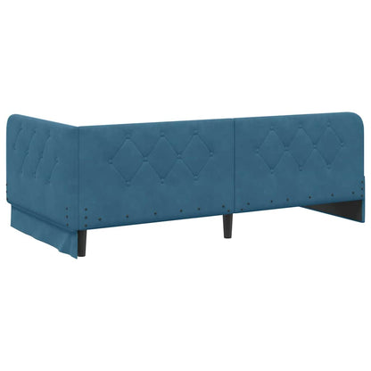 Cornice del letto ad angolo Blu 90 x 190 cm Velluto | homemem39