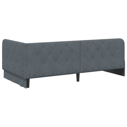 Cornice del letto ad angolo Grigio scuro 90 x 200 cm Velluto | homemem39