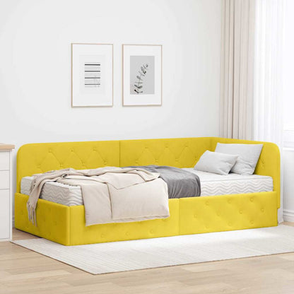 Cornice del letto ad angolo Giallo 90 x 200 cm Velluto | homemem39