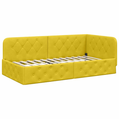 Cornice del letto ad angolo Giallo 90 x 200 cm Velluto | homemem39