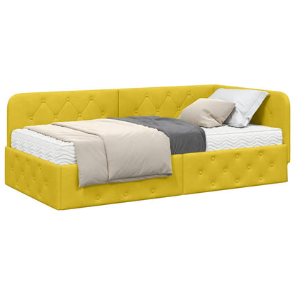 Cornice del letto ad angolo Giallo 90 x 200 cm Velluto | homemem39