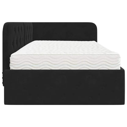Cornice del letto ad angolo Nero 100 x 200 cm Velluto | homemem39