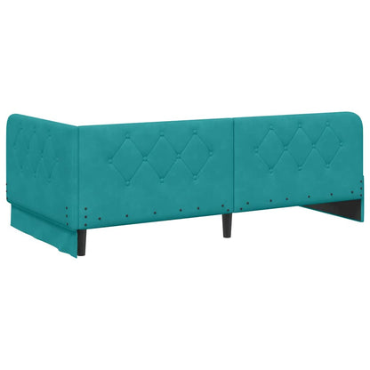 Cornice del letto ad angolo Turchese 100 x 200 cm Velluto | homemem39