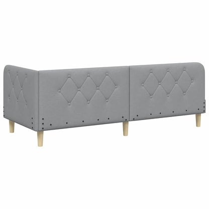 Cornice del letto ad angolo Grigio chiaro 80 x 200 cm Tessuto | homemem39