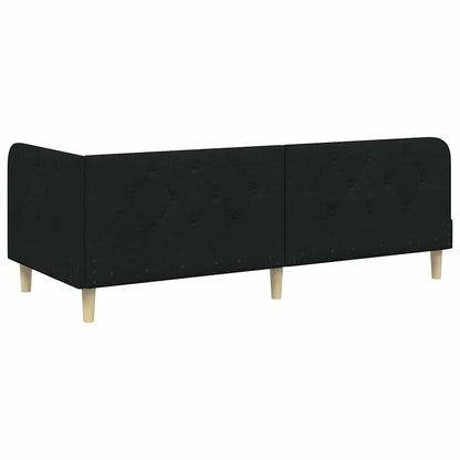 Cornice del letto ad angolo Nero 80 x 200 cm Tessuto | homemem39